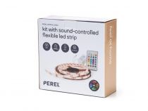 ENSEMBLE DE FLEXIBLE LED PILOTÉ PAR MUSIQUE, CONTRÔLEUR ET ALIMENTATION - RVB - 150 LED - 5 m - 12 VCC