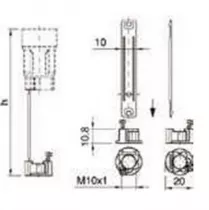 Equerre métallique, hauteur totale équerre/ monté: 85mm,clipsable sur douille E14 pour fausses bougies ou fourreaux de décoratio