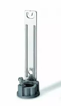 Equerre métallique hauteur totale équerre/ monté: 68 mm, clipsable sur douille E14 pour fausses bougies ou fourreaux de décorati