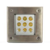 ETNA CARRE SPOT ENCASTRABLE SOL 9W 3000K IP67 INOX 316L (70642)