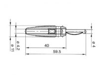 Fiche 4mm a trou transversal, a souder - jaune (vq 30) (HM1430D)