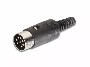 Fiche audio din - 8 broches - male noir (CA121)