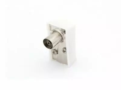 Fiche coax femelle coudee 9.5mm/2.3mm - blanc (CV002)