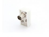 Fiche coax femelle coudee 9.5mm/2.3mm - blanc (CV002)