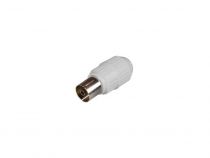 FICHE COAX FEMELLE TV 9.5mm / 2.3mm PLASTIQUE BLANC