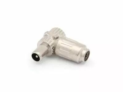 Fiche coax m�le coud�e 9.5mm/2.3mm - m�tallique (CV001M)