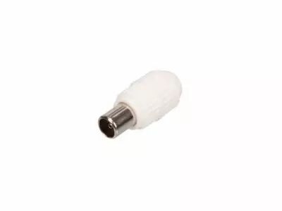 FICHE COAX MALE TV 9.5mm / 2.3mm PLASTIQUE BLANC