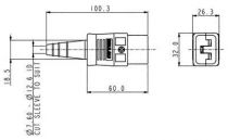 Fiche droite c19 2 poles +  terre 16a 250v