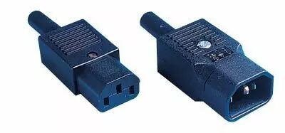 Fiche droite male 2 poles + terre