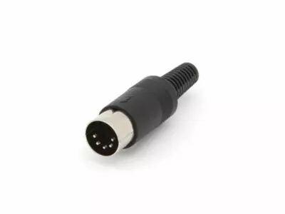 Fiche male plastique 5 broches, 180� (CA082)