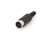 Fiche male plastique 6 broches, 240° (CA083)