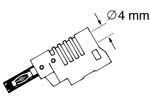 Fiche male securisé retractable diametre 4mm bleue