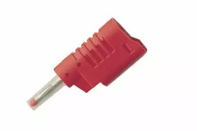 Fiche male securis� retractable diametre 4mm rouge
