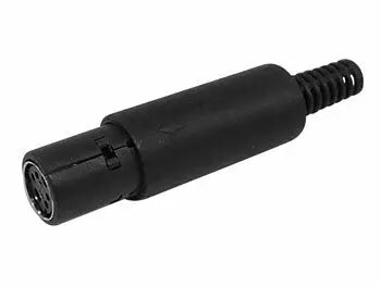 Fiche mini-din femelle 4 broches - noir (CA090)