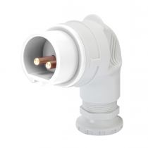 Fiche mobile 90° protégée - 2p 32a 24/42v cc 10 h (GW60144)