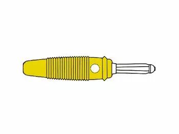 Fiche multicontacts 4mm a trou transversal - jaune (version 30a) (bula 30k) (HM1430B)