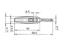 Fiche multicontacts 4mm a trou transversal - noir (version 30a) (bula 30k) (HM1400B)