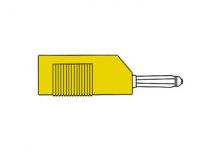 Fiche multicontacts 4mm a trou transversal et reprise arriere - jaune (bsb 20k) (HM1430)