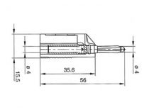 Fiche multicontacts 4mm a trou transversal et reprise arriere - rouge (bsb 20k) (HM1410)