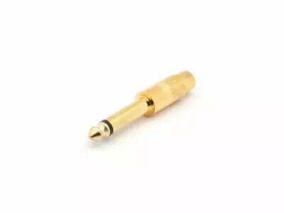 Fiche rca femelle vers jack male 6.35mm mono - dore (CAA26)
