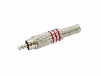 Fiche rca male nickel - rouge (CA063R)