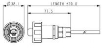 Fiche rj45 etanche ip68 standard avec cable 2m