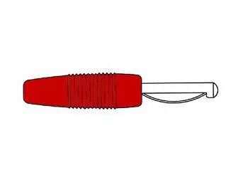 Fiche standard 4mm avec vis de serrage - rouge (von 20) (HM1410C)