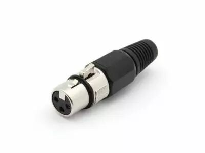 Fiche xlr femelle nickelee 3 broches - noir (CA100B)