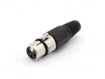 Fiche xlr femelle nickelee 3 broches - noir (CA100B)