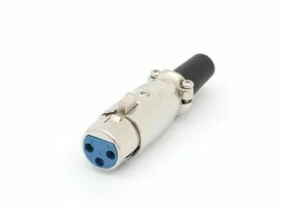 Fiche xlr femelle nickelee 3 broches, version courte (CA092)