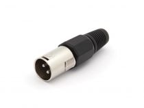 Fiche xlr male nickelee 3 broches - noir (CA101B)