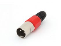 Fiche xlr male nickelee 3 broches - rouge (CA101R)