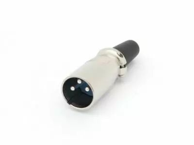 Fiche xlr male nickelee 3 broches, version courte (CA093)