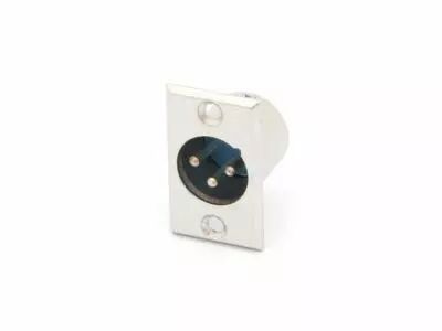 Fiche xlr male nickelee 3 broches pour chassis (CA105)
