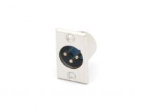 Fiche xlr male nickelee 3 broches pour chassis (CA105)