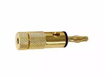 Fiches bananes dor�es 4mm - noir (CM25B)