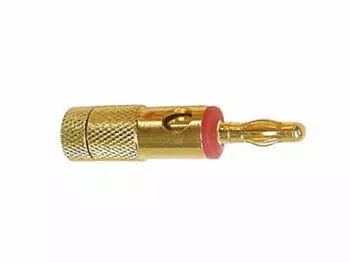 Fiches bananes dor�es 4mm - rouge (CM25R)