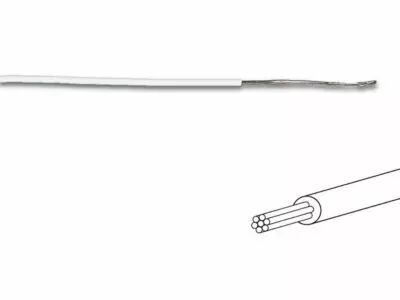 Fil de cablage 7x0.193mm (0.20mm� ) blanc, multibrin, longueur : 100m sur rouleau (MOWW)