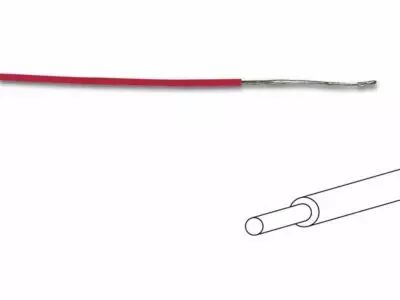 Fil de cablage �0.5mm rouge monobrin 0.2mm�, longueur : 100m sur rouleau (MOWMR)