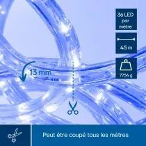 Flexible Lumineux &Agrave; Led - 45 M - Bleu (HQRL45005)