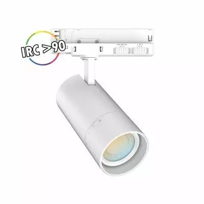 FOCUS SLIM II SPOT SUR RAIL BLC 20W/15W/10W 3CCT IP20 ANGLE AJUS 3ANS (100393)