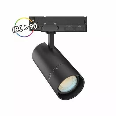 FOCUS SLIM II SPOT SUR RAIL NOIR 20W/15W/10W 3CCT IP20 ANGLE AJUS 3ANS (100394)