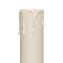 Fourreau avec gouttes pour fausse bougie Blanc antique, diametre 27 mm, longueur 100 mm (202074)