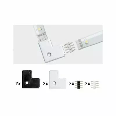 Function YourLED Edge-Connector 90� kit de 4 blanc noir (70599)