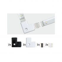 Function YourLED Edge-Connector 90° kit de 4 blanc noir (70599)