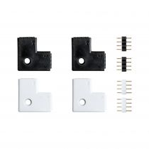 Function YourLED Edge-Connector 90° kit de 4 blanc noir (70599)