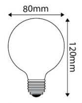 Globe D80 Filament Me´tallique Spirale´ 40W E27 2000K 160Lm Ambrée (15999)