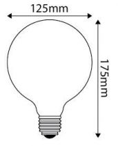 GLOBE FIL.METAL.DROIT D.125 40W E27 CL (15998)