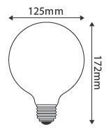 Globe G125 Filament LED 4W 2100K 320Lm Dimmable Ambrée (715995)