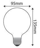 Globe G95 Filament LED 4W E27 2100K 320Lm Dimmable Ambrée (716600)